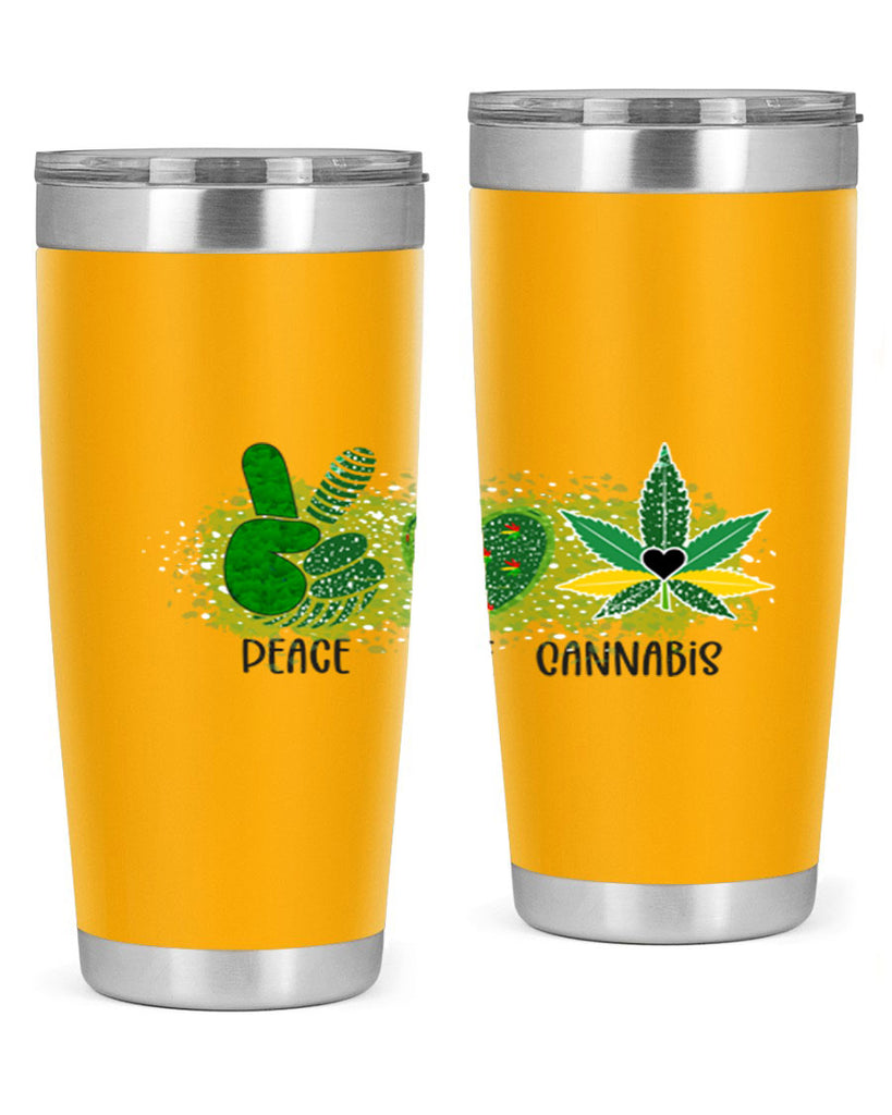 Peace Love Cannabis 215#- marijuana- Tumbler