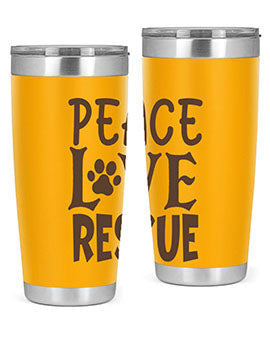 Peace Love Rescue Style 23#- cat- Tumbler