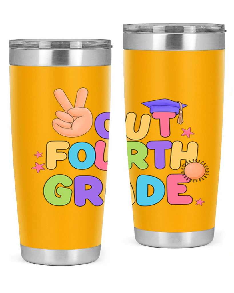 Peace Out 4th Grade Peace 19#- 4th  grade- Tumbler