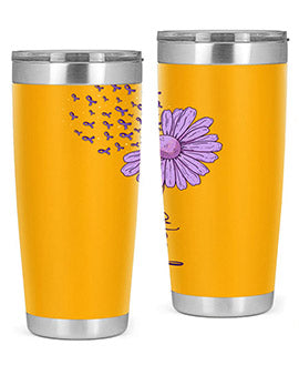 Purple Daisy Faith AlzheimerS Awareness 209#- alzheimers- Tumbler