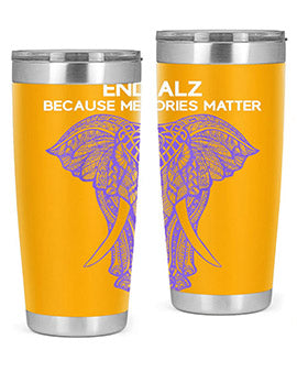 Purple Elephant Alzheimer Awareness 211#- alzheimers- Tumbler