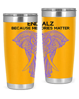 Purple Elephant Alzheimer Awareness 212#- alzheimers- Tumbler