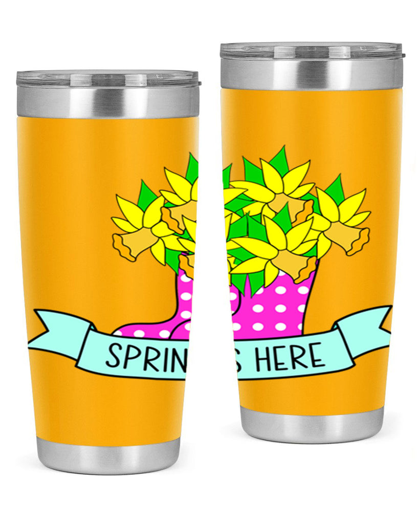 Spring is here daffodil rainboots442#- spring- Tumbler