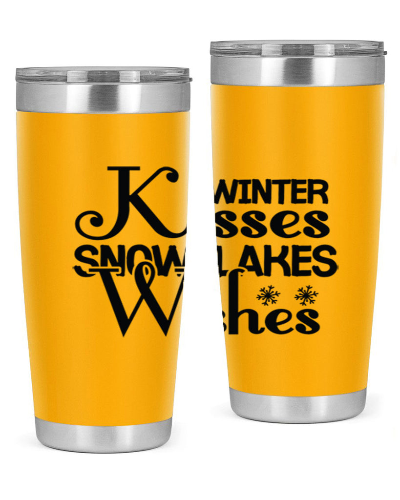 Winter Kisses Snowflakes Wishes 521#- winter- Tumbler