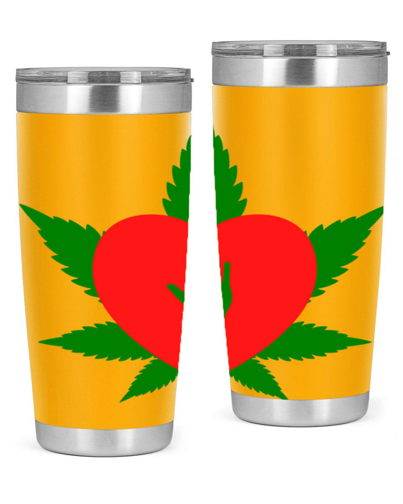 cannabis heart with hand 45#- marijuana- Tumbler