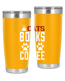 cats books and coffee Style 38#- cat- Tumbler