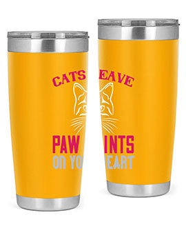cats leave paw prints on your heart Style 39#- cat- Tumbler