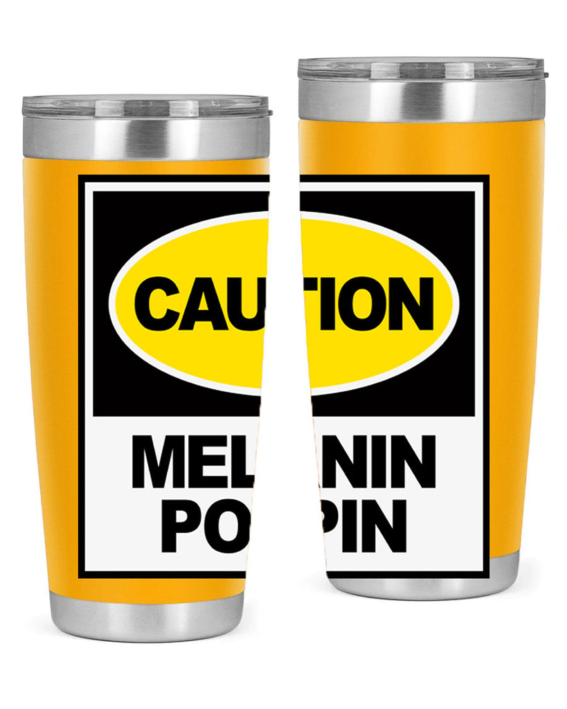 caution melanin poppin 188#- black words phrases- Cotton Tank
