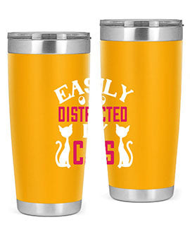 easily distracted by cats Style 46#- cat- Tumbler