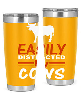 easily distracted by cows Style 4#- cow- Tumbler