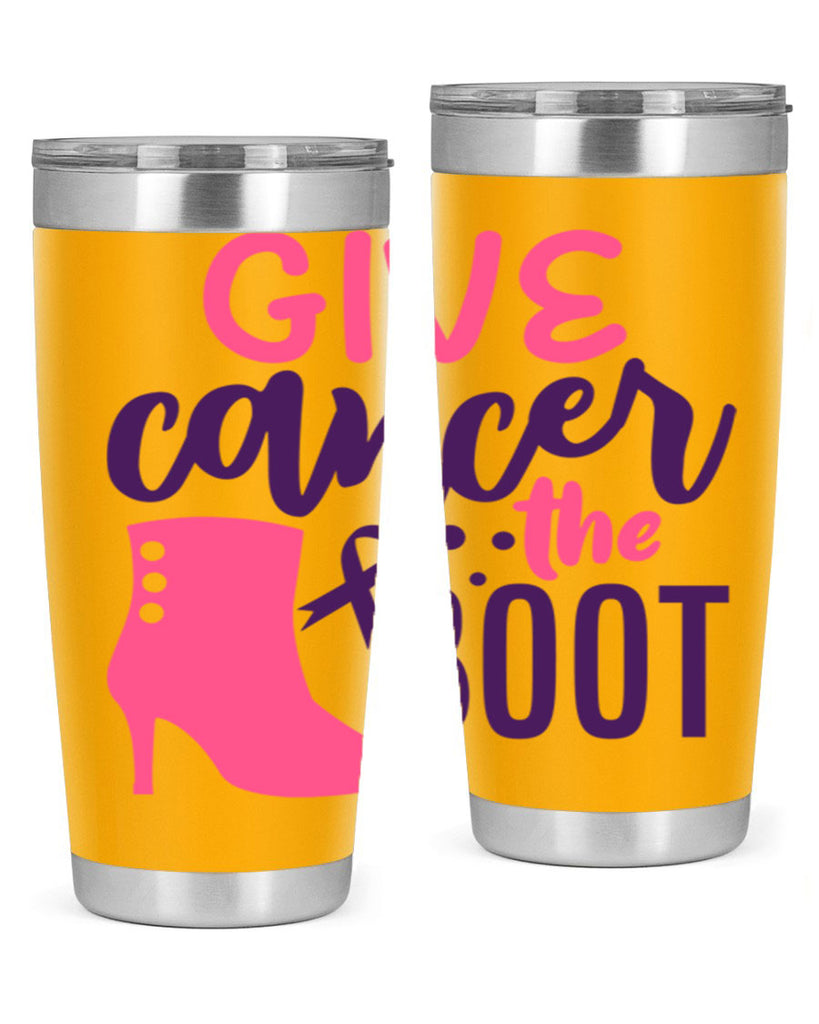 give cancer the boot Style 11#- breast cancer- Tumbler