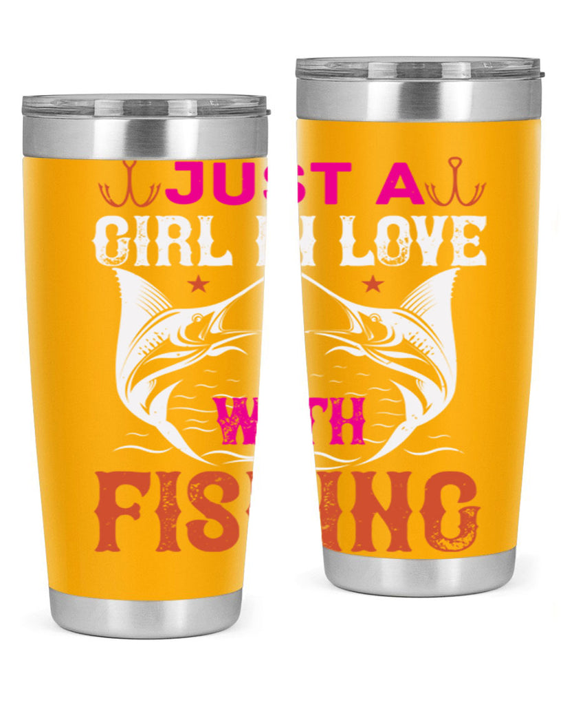 just a girl in love with fishing 73#- fishing- Tumbler