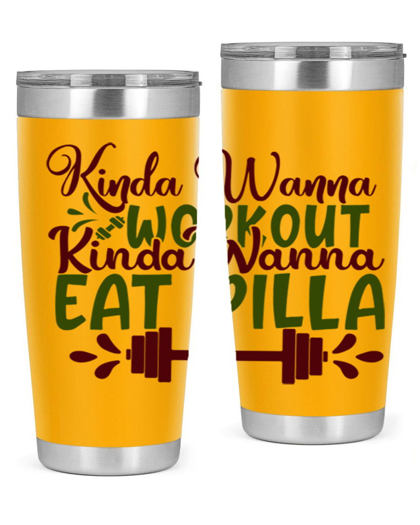 kinda wanna workout kinda wanna eat pilla 38#- gym- Tumbler