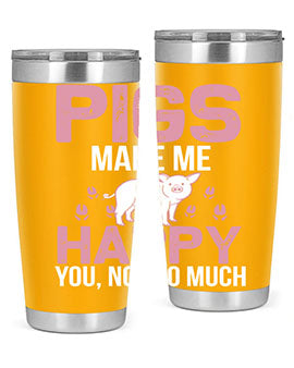 pigs make me happy Style 35#- pig- Tumbler