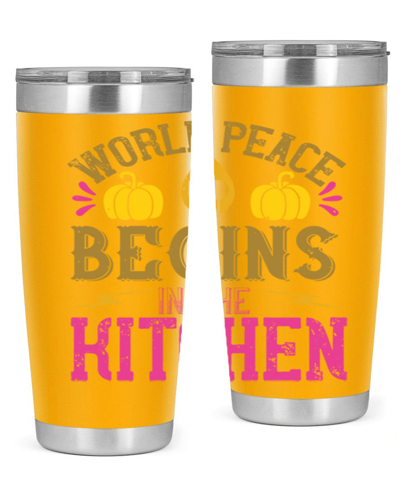 world peace begins in the kitchen 7#- vegan- Tumbler