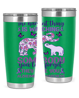 AlzheimerS Awareness Purple Elephant 16#- alzheimers- Tumbler