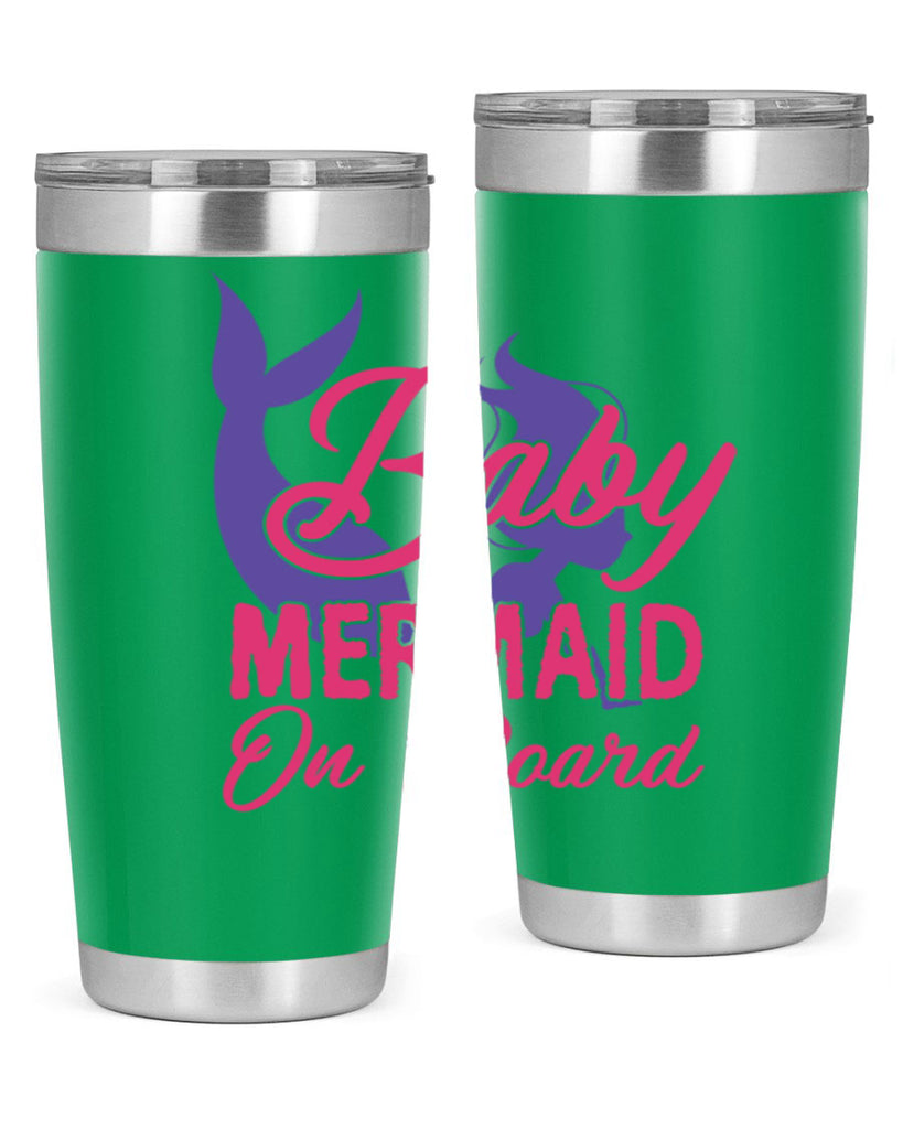 Baby Mermaid On Board 24#- mermaid- Tumbler