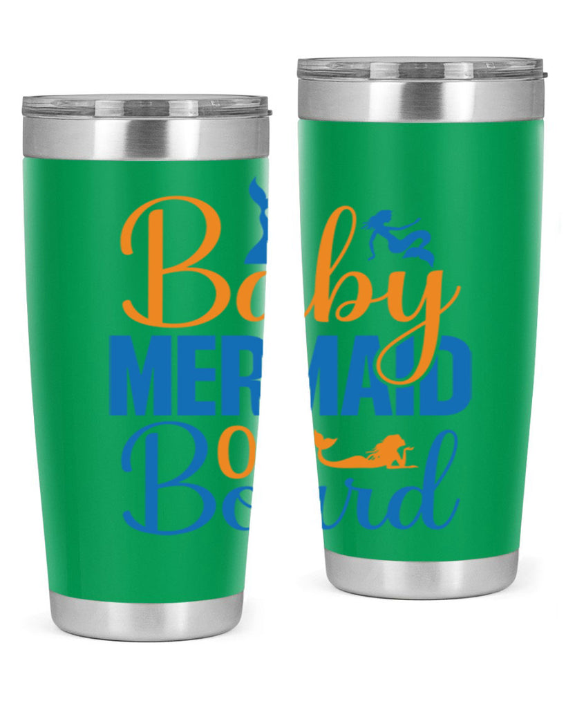 Baby Mermaid on Board 28#- mermaid- Tumbler