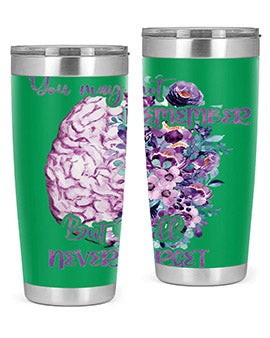 Brain Floral AlzheimerS Awareness 128#- alzheimers- Tumbler