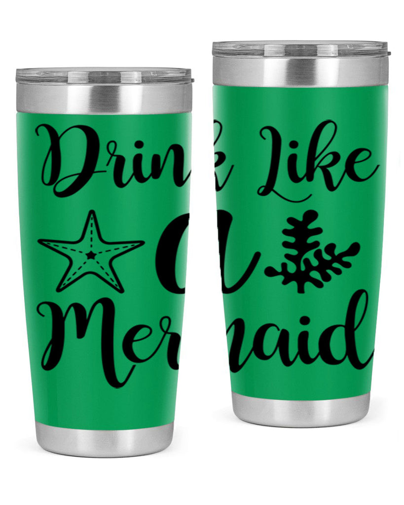 Drink like a mermaid 149#- mermaid- Tumbler