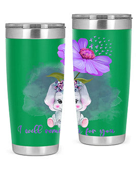 Elephan Sunflower AlzheimerS Awareness 131#- alzheimers- Tumbler