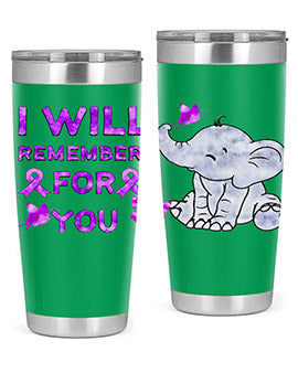 Elephant I Will Remember For You 132#- alzheimers- Tumbler