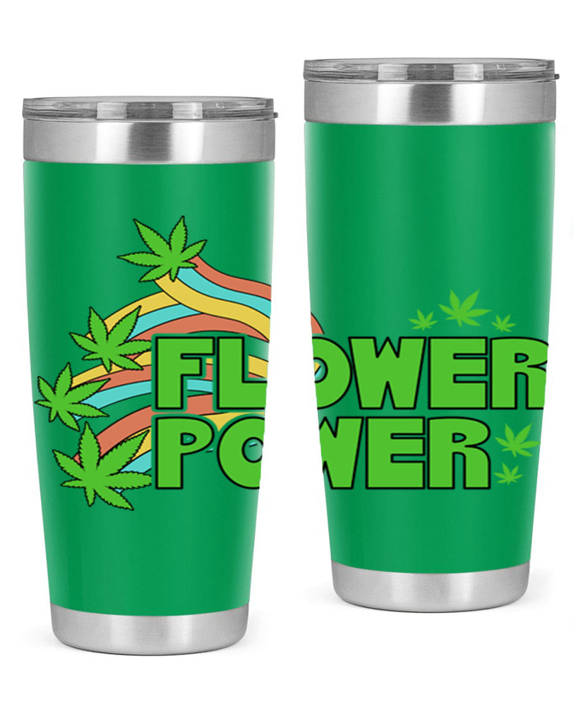 Flower Power Cannabis leaf 86#- marijuana- Tumbler