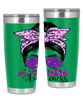 Girl Warrior Alzheimer Awareness 153#- alzheimers- Tumbler