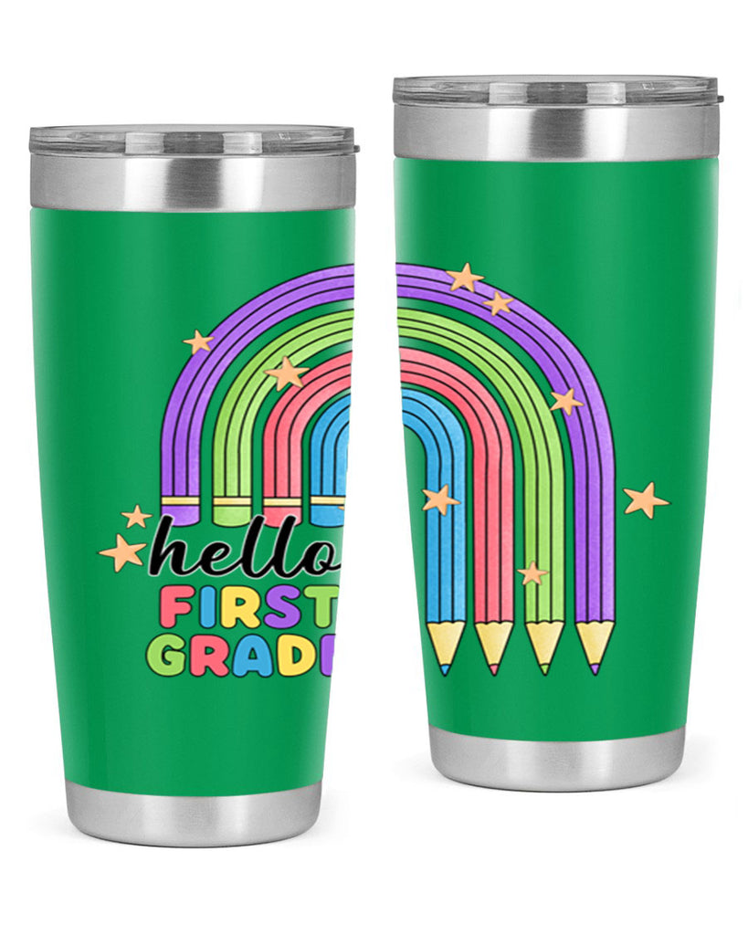 Hello 1st Grade Pencil Rainbow 14#- 1st grade- Tumbler