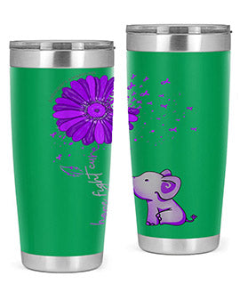Hope Fight Cure Elephant Alzheimers Purple Ribbon 161#- alzheimers- Tumbler