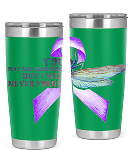 I Will Never Forge Alzheimer Awareness 179#- alzheimers- Tumbler