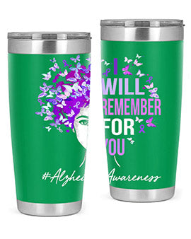 I Will Remember For You Alzheimer Awareness Womens Butterfly 180#- alzheimers- Tumbler