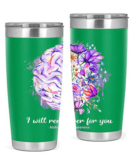 I Will Remember For You Brain Alzheimers Awareness 183#- alzheimers- Tumbler