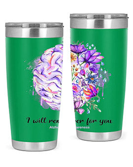 I Will Remember For You Brain Alzheimers Awareness 184#- alzheimers- Tumbler