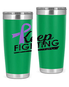 Keep Fighting Alzheimers Epilepsy Warrior Awareness Ribbon 190#- alzheimers- Tumbler