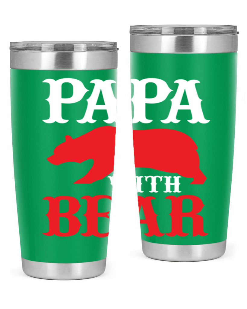 PAPA WITH BEAR 111#- grandpa - papa- Tumbler