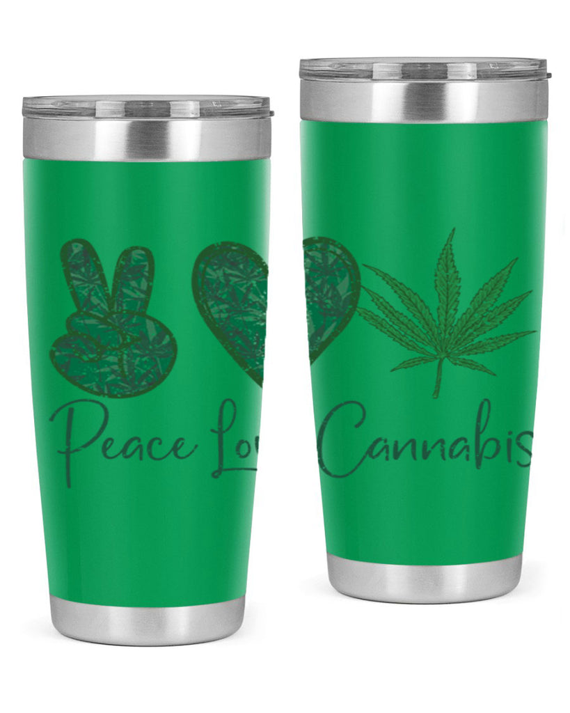 Peace Love Cannabis Sublimation 217#- marijuana- Tumbler