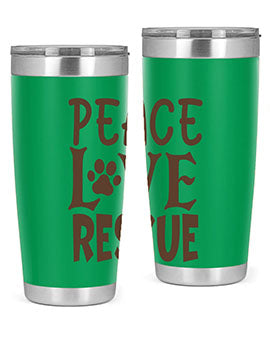 Peace Love Rescue Style 23#- cat- Tumbler