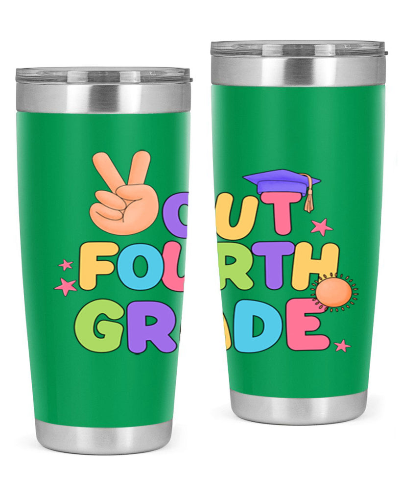 Peace Out 4th Grade Peace 19#- 4th  grade- Tumbler