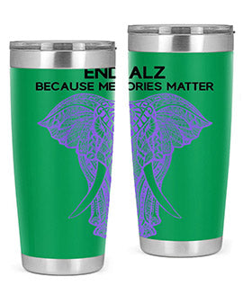 Purple Elephant Alzheimer Awareness 212#- alzheimers- Tumbler