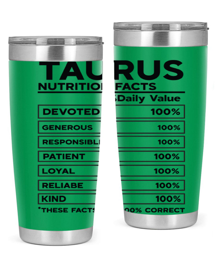 Taurus Nutrition Facts 490#- zodiac- Tumbler