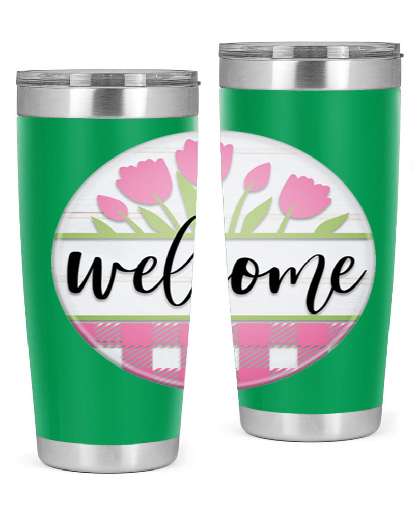 Welcome pink plaid Mockup574#- spring- Tumbler