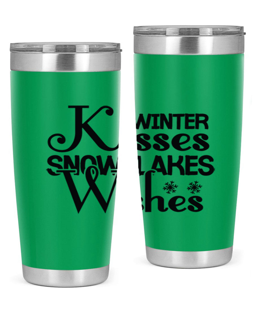 Winter Kisses Snowflakes Wishes 521#- winter- Tumbler