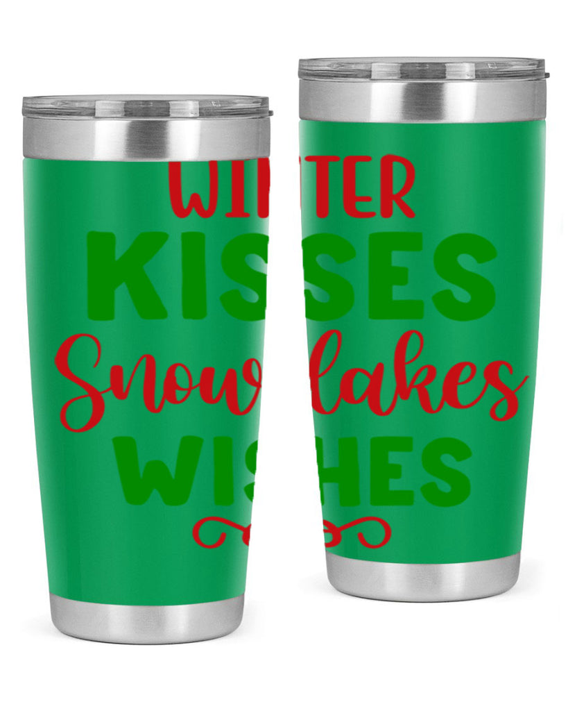 Winter Kisses Snowflakes Wishes 523#- winter- Tumbler