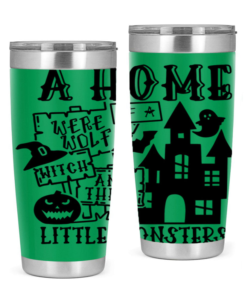 a home of a were wolf witch and their little monsters 96#- halloween- Tumbler