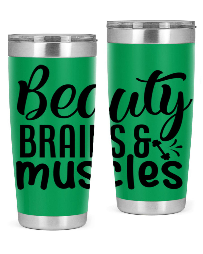 beauty brains muscles 51#- gym- Tumbler