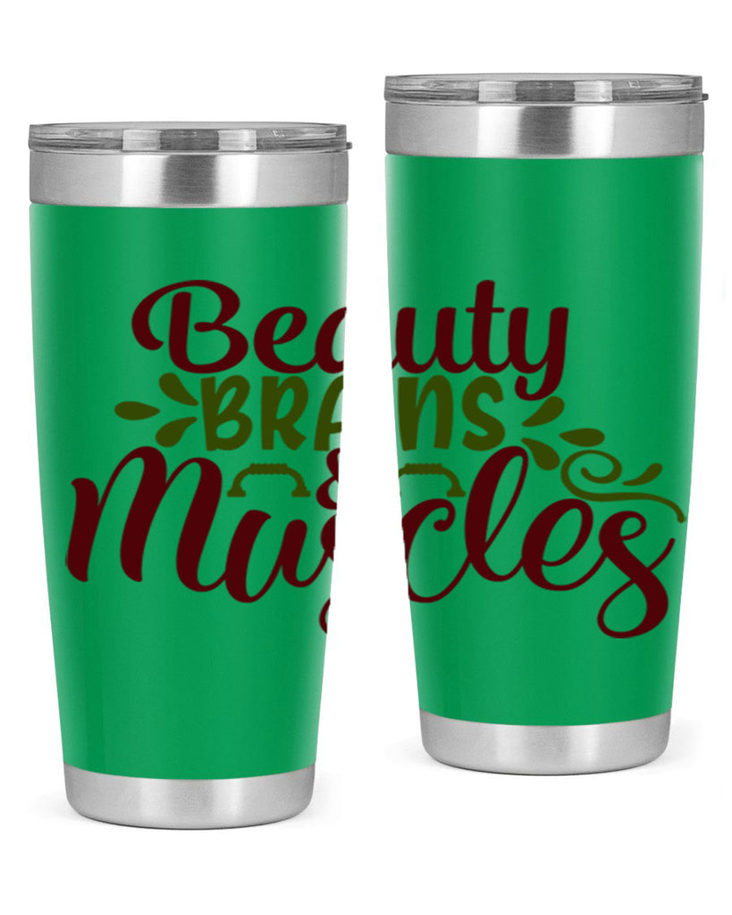 beauty brains muscles 52#- gym- Tumbler