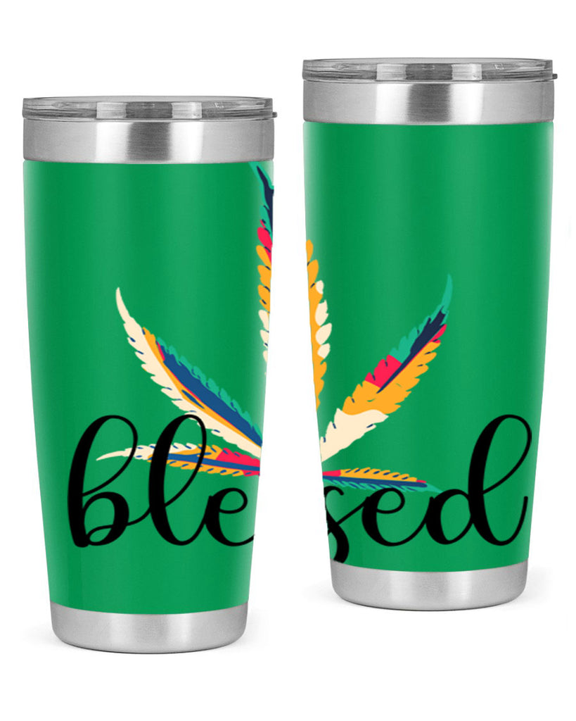 blessed colorful 19#- marijuana- Tumbler