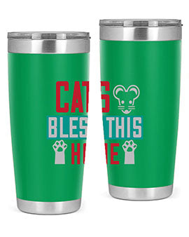 cats bless this home Style 36#- cat- Tumbler