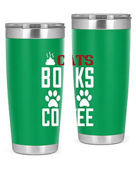 cats books and coffee Style 38#- cat- Tumbler